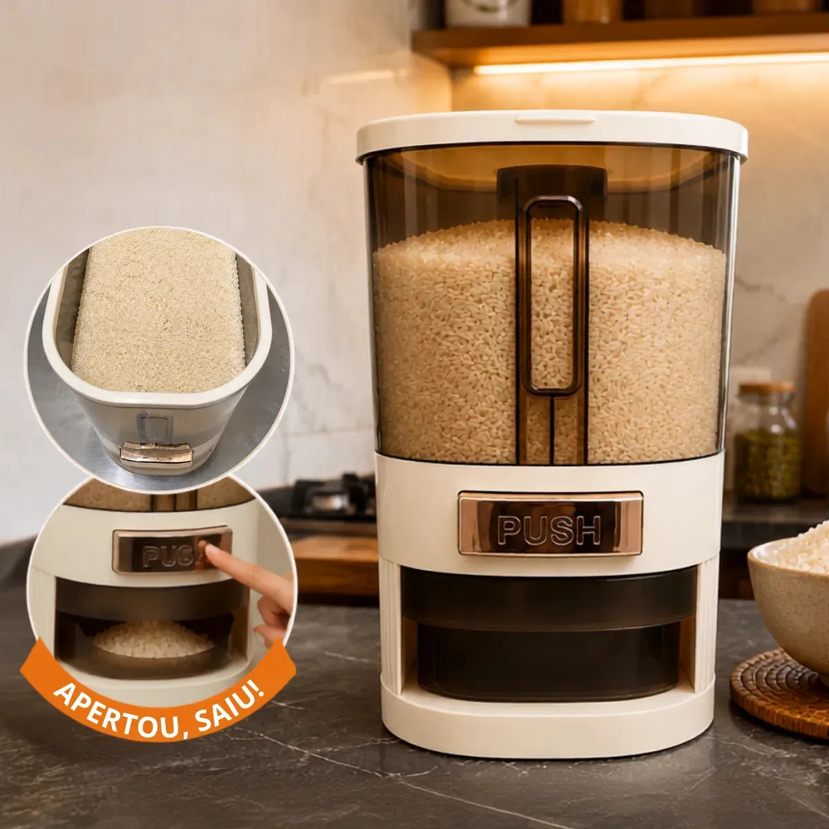 Dispenser de Alimentos 5kg  para Grãos,  Arroz e Cereais.