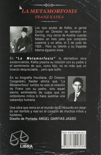 La Metamorfosis, De Franz Kafka. Editorial Libra, Tapa Blanda En Español, 2015