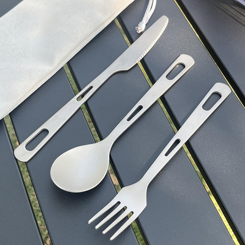 Vajilla De Titanio Para Exteriores, Tenedor Con Cuchara