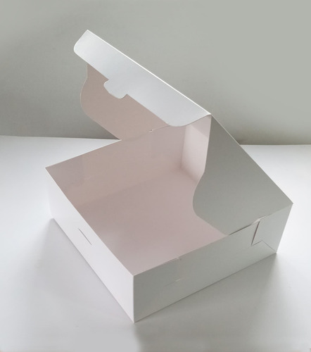 12 Cajas De 27 X 27 X 10 Cm Para Tortas Tv53 Blancas - Guze