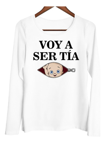 Remera Mujer Ml Voy A Ser Tia Diseño Embarazada M3