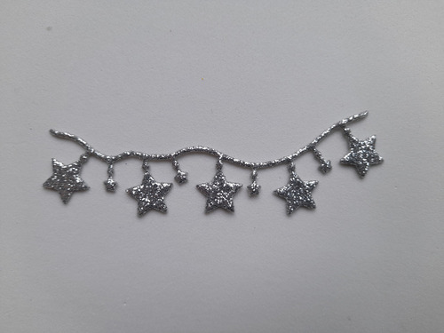 Figuras Troqueladas Borde De Estrellas Goma Eva G(20 Utotal) Plata