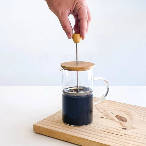 Cafeteira Prensa Francesa 600ml Tampa De Bambu Wolff Marrom
