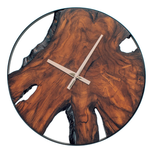 Gamoora Reloj De Pared De Madera Rústica, Esfera De Teca De