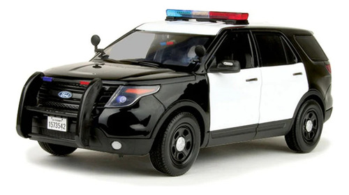 Ford Interceptor Policia 2015 Luz Y Sonido 1:18 Motor Max Color Blanco/negro