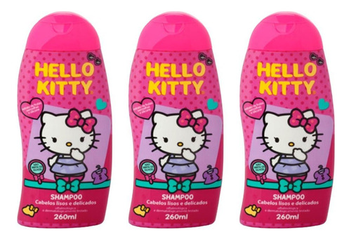 Shampoo Cia Da Natureza Hello Kitty Lisos Delicados 260ml3un