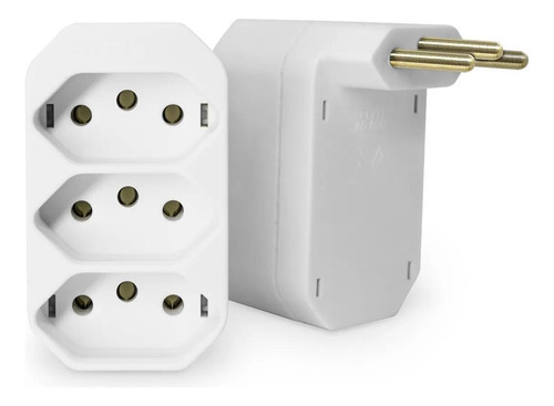 Adaptador Tomada Tipo Te Benjamin 3x3p 10a 250v Branco Pezzi