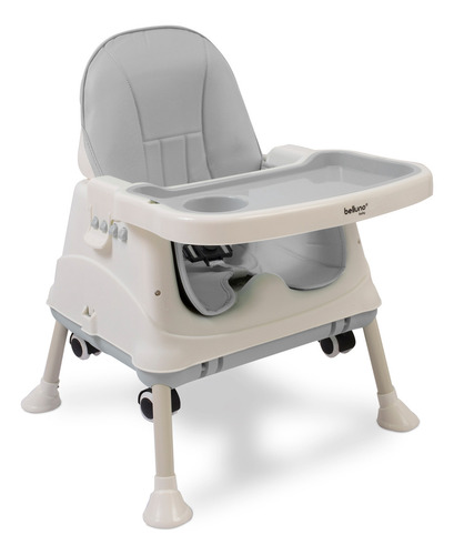 Silla Comer Belluno Baby Feltre 3 En 1 Alturas Booster Ruedas Portable Gris