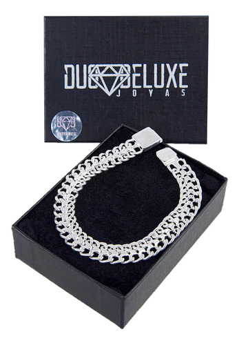 Pulsera Hombre Cubana 10mm De Plata Ley.925 Duodeluxejoyas®