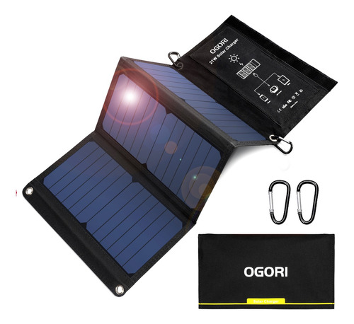 Cargador Panel Solar Plegable 21w 2usb Para Móviles/tablets