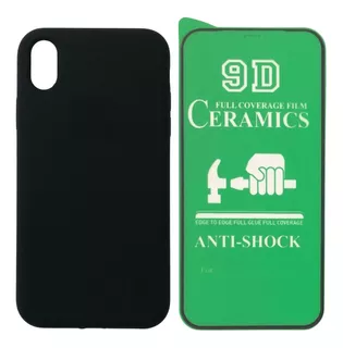 Silicone Case Para iPhone X Más Vidrio Ceramica