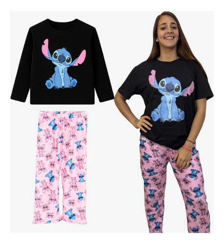 Pijama Match Stitch Madre Mama Niño Niña Nene Niño
