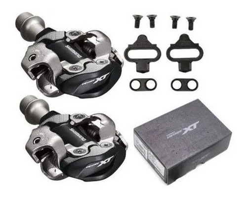 Pedal Shimano Xt M8100 Clip Mtb Preto + Tacos