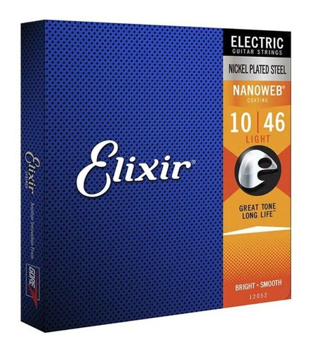 Jogo De Cordas Guitarra 010 Elixir Nanoweb Light 3 Pack