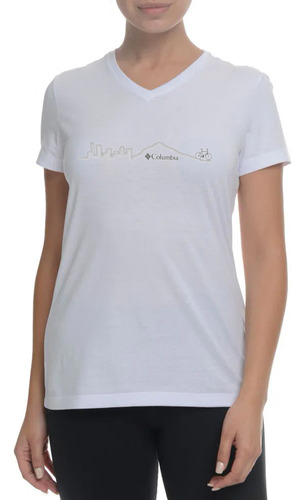 Camiseta Columbia South Rim Bicycle Branco Feminino