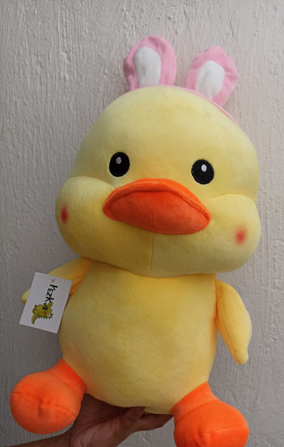 Peluche; Hermoso Pato Sally Con Diadema De Conejito Gigante