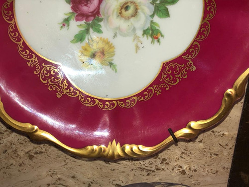 Plato Porcelana Antiguo De Porcelana Lindner Kueps Bavaria