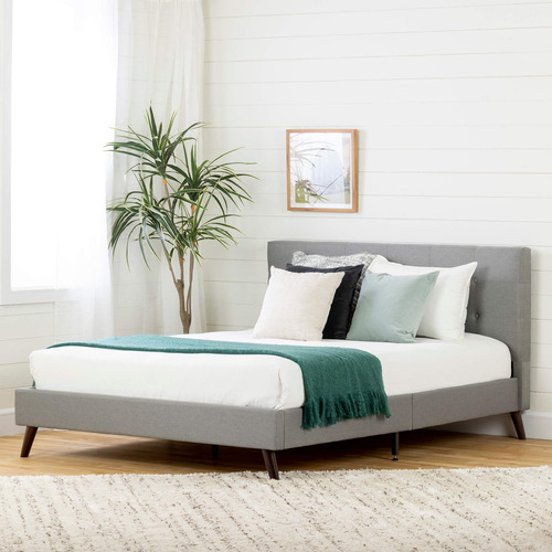 South Shore Fusion - Cama Y Cabecera Tapizada Acolchada Con 