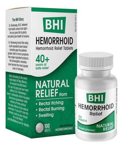 Medinatura Bhi Hemorrhoid Relief 100tabs Sabor Sin Sabor
