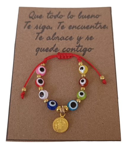 Pulsera De Bebe Protección Ojitos San Benito Preparada Ojo 