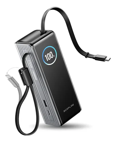 Power Bank Ecoflow Rapid 25000mah 170w Triplo Usb-c Preto