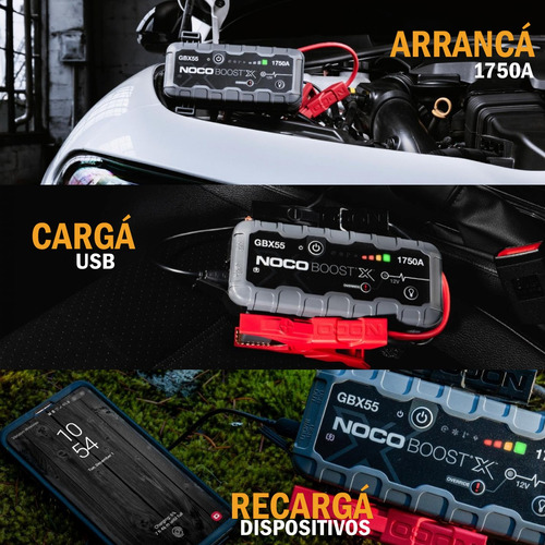 Imagen 8 de 10 de Arrancador Portatil Auto Power Bank Cargador Usb Noco 1750a