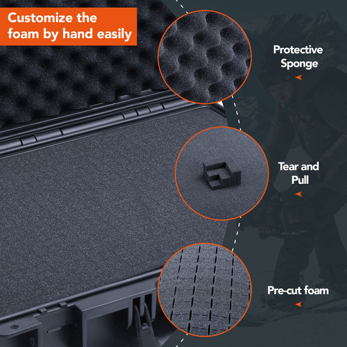 Lykus Hc-4420 - Funda Rigida Impermeable Con Inserto De Espu