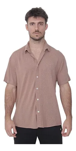Camisa de lino hombre manga corta new arrivals