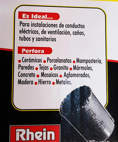 Mecha Copa Tungsteno 103mm Rhein Cerámica Porcelanato Pared