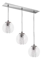 Comprar Plafon Lyon 3 Luces Globo Acero Inoxidable Vidrio Apto Led Estructura Cromo \u002F Globo