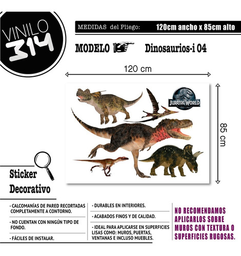 Vinilo Decorativo Dinosaurios -i04 Tiranosaurio Rex Stickers