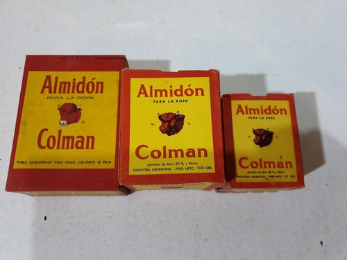 Antigua Perfumeria- Lote De 3 Cajas  Almidon Colman De 1965