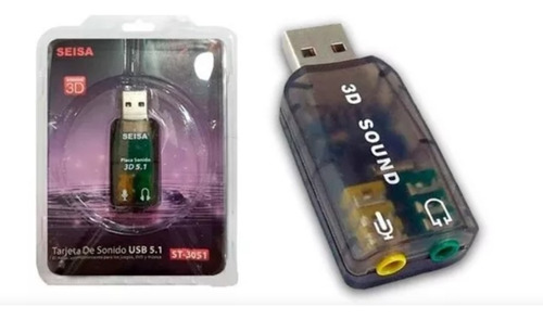 Seisa Placa De Sonido  Usb Audio 3d 5.1 Notebook Pc C