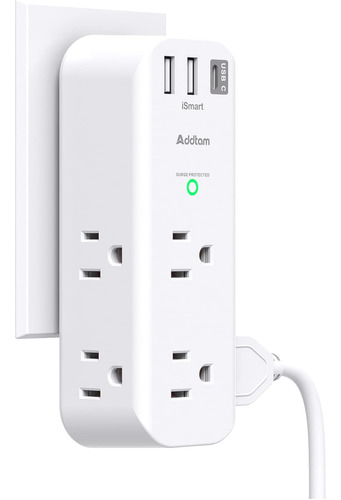 Surge Protector - Outlet Extender With Rotating And Multi Pl