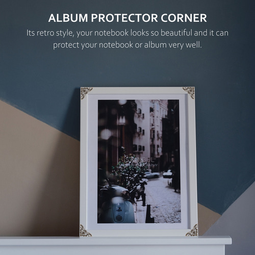 12 Protectores De Esquinas Retro Diy, Metal Y Aleación De Zi