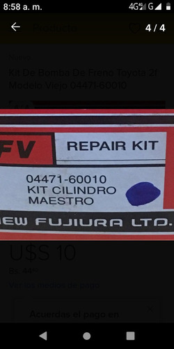 Kit Reparar Bomba De Freno Toyota Land Cruiser 2f Un Deposit