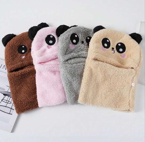 Gorro Infantil Oso Ó Conejo Invierno. Docenacerrada. 3a8años Gris Claro 3/8años Lisa