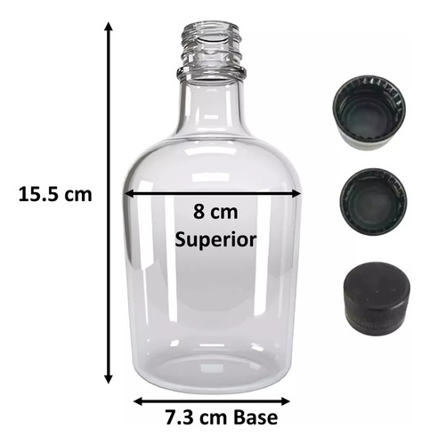 Botella Rendoda Salsas Vidrio Cristal 375 Ml Con Tapa X 48 Envase Botella Salsera Vidrio Cristal Con Tapa Negra 375 Ml