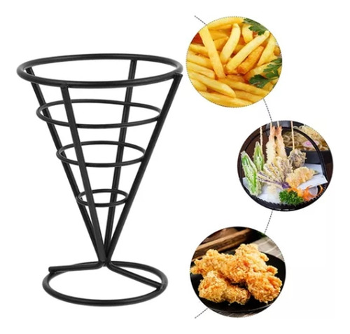 Cono Para Patatas Fritas Y Aperitivos Acero Inoxidable 2pc