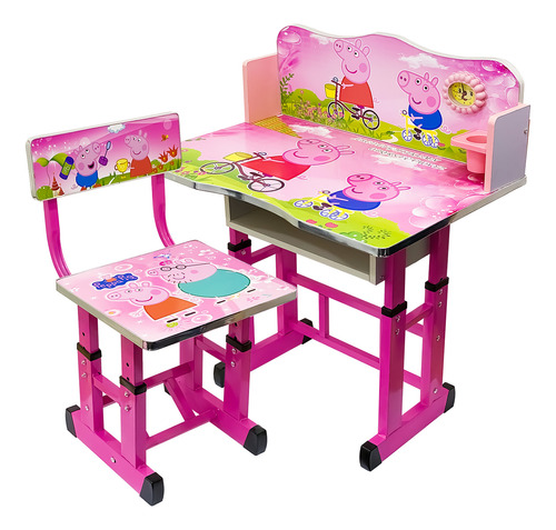 Set Escritorio Infantil Peppa Pj Mask Mesa Silla Niño El Rey