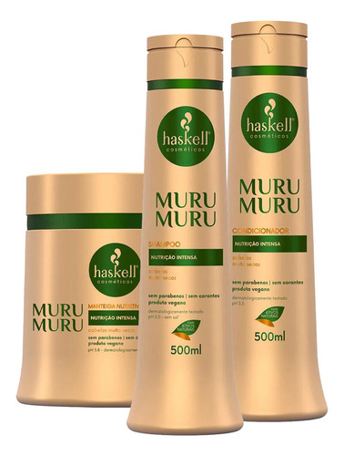 Kit Haskell Murumuru Sh Cond Máscara 500ml 6 Itens Completo