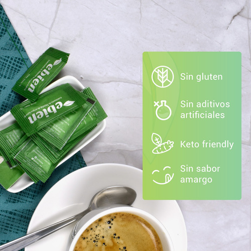 Ebien Endulzante De Stevia En Sobres 1000 Piezas