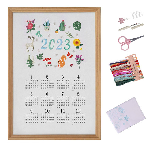 Bonroy Kit Bordado 2023 Calendario Pared Enero Diciembre X