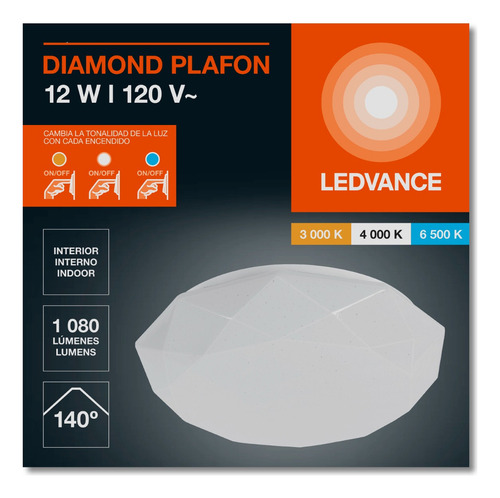 Plafon Led P/sobreponer 12w 3 Cambios De Color Blanco