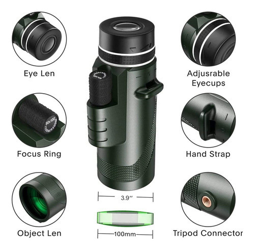Telescópio Monocular Hd 80x100 Com Zoom De Longo Alcance Com