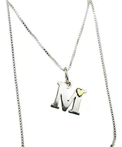 Comprar Conjunto Plata Y Oro Cadena Plata+ Dije Inicial Plata Y Oro