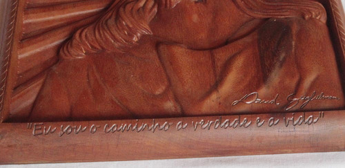 Quadro De Cristo, Madeira Nobre, Rústico, Religioso
