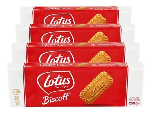 Kit 4 Biscoitos Bolacha Belga Lotus Biscoff 250g