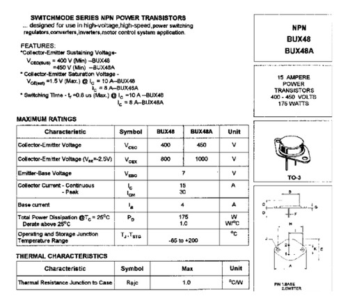 10x Transistor Bux48a 60l Sptech ( Original )