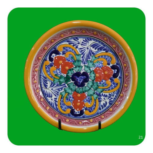 Plato 20 Cm Talavera Poblana Diseño Reina P/ Ensalada Plt